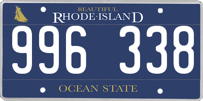 RI license plate 996338