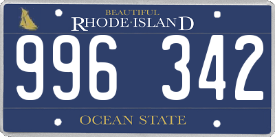 RI license plate 996342