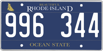 RI license plate 996344