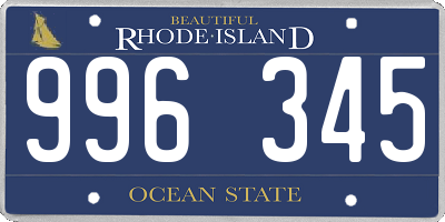 RI license plate 996345