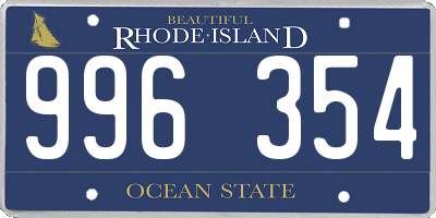 RI license plate 996354