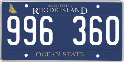 RI license plate 996360