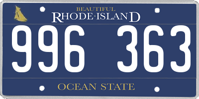 RI license plate 996363