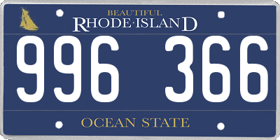 RI license plate 996366