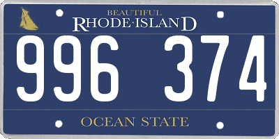 RI license plate 996374