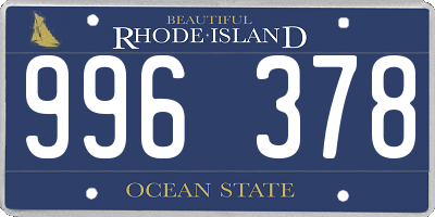 RI license plate 996378