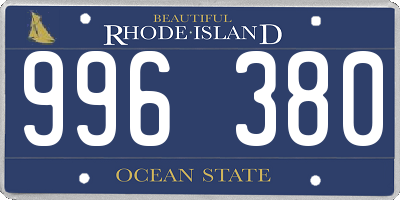 RI license plate 996380