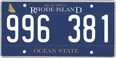 RI license plate 996381