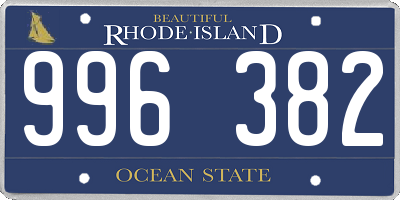 RI license plate 996382