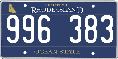 RI license plate 996383