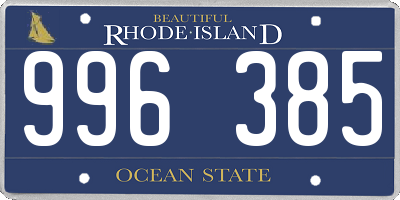 RI license plate 996385