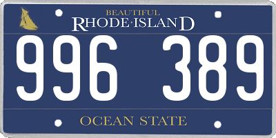 RI license plate 996389