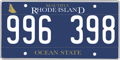 RI license plate 996398