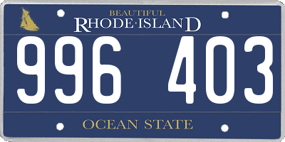 RI license plate 996403