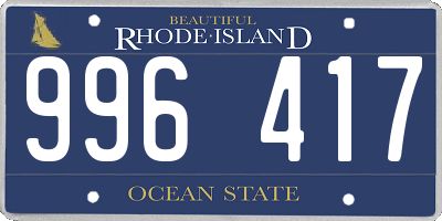 RI license plate 996417