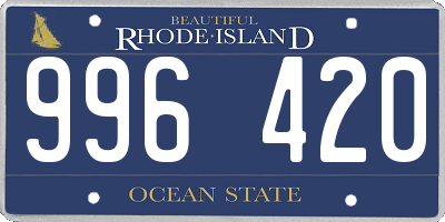 RI license plate 996420