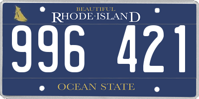 RI license plate 996421