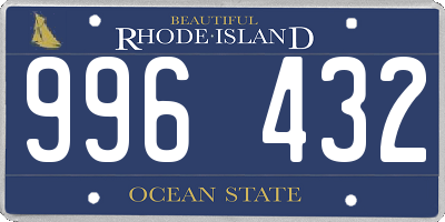 RI license plate 996432