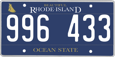 RI license plate 996433