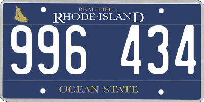 RI license plate 996434