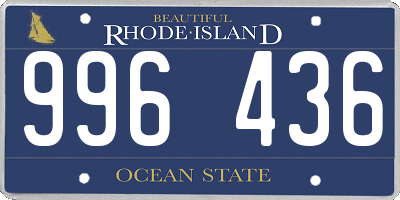 RI license plate 996436