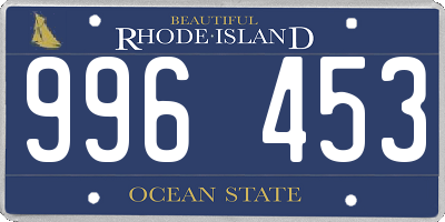 RI license plate 996453