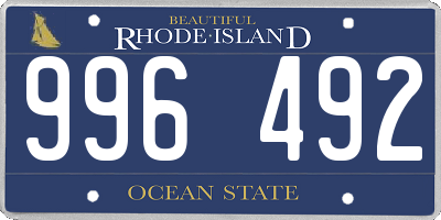 RI license plate 996492