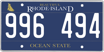 RI license plate 996494