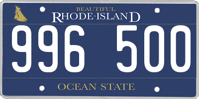 RI license plate 996500