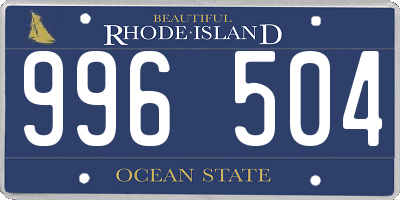 RI license plate 996504