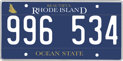 RI license plate 996534