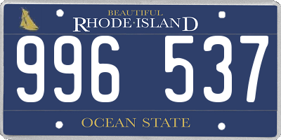 RI license plate 996537