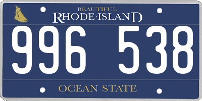 RI license plate 996538