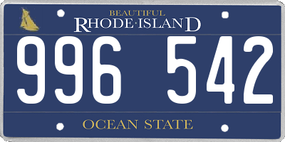 RI license plate 996542