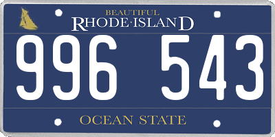 RI license plate 996543