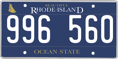 RI license plate 996560