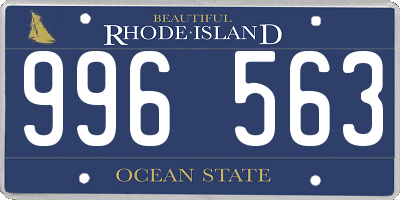 RI license plate 996563