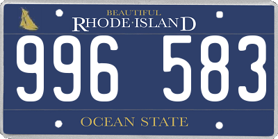 RI license plate 996583