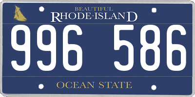 RI license plate 996586