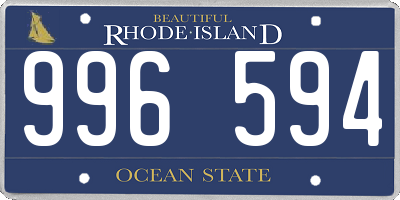 RI license plate 996594