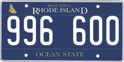 RI license plate 996600