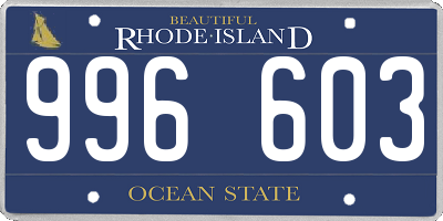 RI license plate 996603