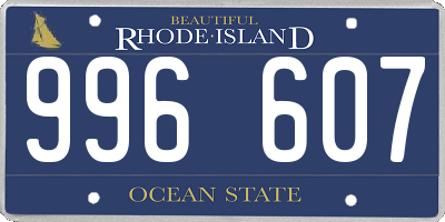 RI license plate 996607