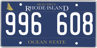 RI license plate 996608