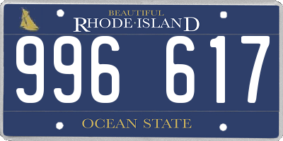 RI license plate 996617