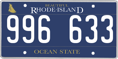 RI license plate 996633