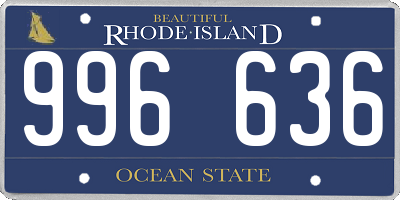 RI license plate 996636