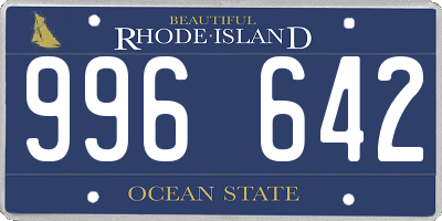 RI license plate 996642