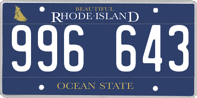RI license plate 996643
