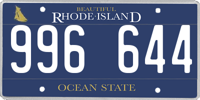 RI license plate 996644